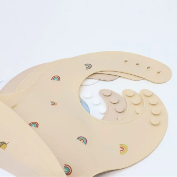Silicone slab Cherry- Waterdicht Slab - Baby slabber -  (gebroken wit) - Afbeelding 7