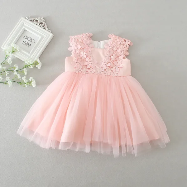 Baby Feestjurk Rose - Princessesjurk - Maat 56/62 tot 80 (2-18 maanden)